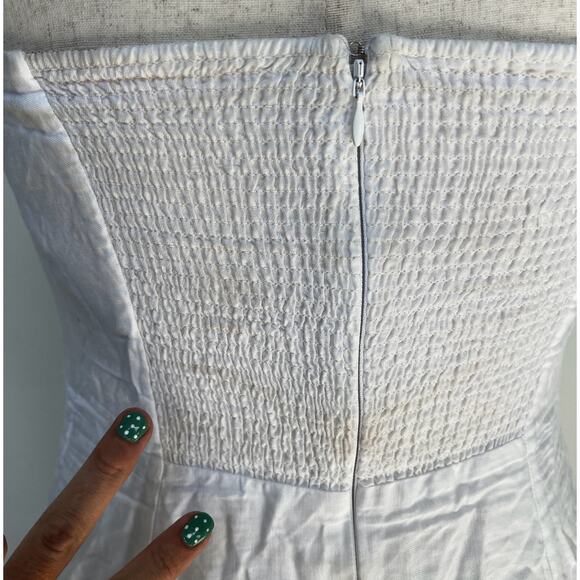 FAVORITE DAUGHTER Women's Favorite Linen Dress Size 10 In White - Picture 6 of 12